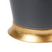 Kylie Lamp with Shade 17-inch White Linen, with Gold, Stormy Gray