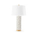 Sanibel Lamp with Shade 17-inch White Linen, with Gold, Blanc de Chine