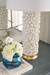 Sanibel Lamp with Shade 17-inch White Linen, with Gold, Blanc de Chine