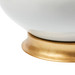 Thiri Lamp with Shade 17-inch White Linen, with Gold, Coconut White