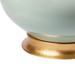 Thiri Lamp with Shade 17-inch White Linen, with Gold, Pale Celadon Thiri Lamp with Shade 17-inch White Linen, with Gold, Pale Celadon
