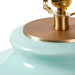 Aksel Lamp with Shade 17-inch White Linen, with Gold, Pacific Teal Aksel Lamp with Shade 17-inch White Linen, with Gold, Pacific Teal