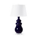 Maila Lamp with Shade 16-inch White Linen, with Gold, Mako Blue