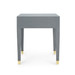 Claudette 1-Drawer Side Table, Washed Winter Gray, Brass