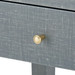 Claudette 1-Drawer Side Table, Washed Winter Gray, Brass