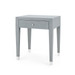 Claudette 1-Drawer Side Table, Washed Winter Gray, Nickel