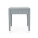 Claudette 1-Drawer Side Table, Washed Winter Gray, Nickel