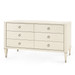 Morris Extra Large 6-Drawer, Blanched Oak and Satin Bronze