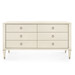 Morris Extra Large 6-Drawer, Blanched Oak and Satin Bronze