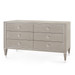 Morris Extra Large 6-Drawer, Taupe Gray and Nickel