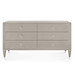 Morris Extra Large 6-Drawer, Taupe Gray and Nickel