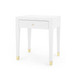 Claudette 1-Drawer Side Table, Cream, Brass