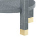 Claudette 1-Drawer Round Side Table, Washed Winter Gray, Brass