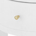 Claudette 1-Drawer Round Side Table, Cream, Brass
