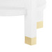 Claudette 1-Drawer Round Side Table, Cream, Brass