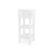Claudette 1-Drawer Round Side Table, Cream, Nickel