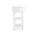 Claudette 1-Drawer Round Side Table, Cream, Nickel
