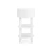 Claudette 1-Drawer Round Side Table, Cream, Nickel
