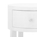 Claudette 1-Drawer Round Side Table, Cream, Nickel