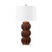Saguaro Lamp with Shade 17-inch White Linen, with Gold, Oxblood Cocoa