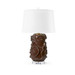 Vinework Lamp with Shade 17-inch White Linen, with Gold, Oxblood Cocoa