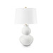 Sandar Lamp with Shade 17-inch White Linen, with Gold, Coconut