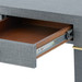 Claudette Desk, Washed Winter Gray, Brass