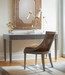 Claudette Desk, Washed Winter Gray, Brass