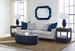 Carmen 2-Drawer Side Table, Blue Steel