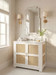 Ariel 2-Door Cabinet with 36" Marble Vanity Top, Vanilla
