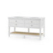 Sienna 2-Drawer Table with 60" Marble Vanity Top, Vanilla