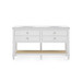 Sienna 2-Drawer Table with 60" Marble Vanity Top, Vanilla