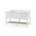 Sienna 2-Drawer Table with 60" Marble Vanity Top, Vanilla