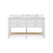 Sienna 2-Drawer Table with 60" Marble Vanity Top, Vanilla