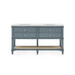 Sienna 2-Drawer Table with 60" Marble Vanity Top, Foggy Horizon