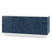 Cosmopolitan 6-Drawer & 2-Door Cabinet, Navy Blue Pencil Stripe