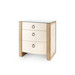 Albert 3-Drawer Side Table with Glass Top, Light Natural Shimmer