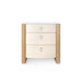 Albert 3-Drawer Side Table with Glass Top, Light Natural Shimmer