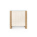 Albert 3-Drawer Side Table with Glass Top, Light Natural Shimmer