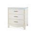 Barrett 3-Drawer Side Table with Glass Top, Sand White