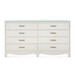 Barrett Extra Large 8-Drawer with Glass Top, Sand White