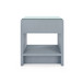 Benjamin Linen 1-Drawer Side Table with Glass Top, Winter Gray
