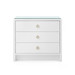 Bryant 3-Drawer Side Table with Glass Top, White Pearl