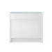 Bryant 3-Drawer Side Table with Glass Top, White Pearl