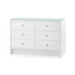 Bryant Extra Large 6-Drawer with Glass Top, White Pearl