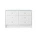 Bryant Extra Large 6-Drawer with Glass Top, White Pearl