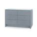 Bryant Linen Extra Large 6-Drawer with Glass Top, Winter Gray