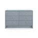 Bryant Linen Extra Large 6-Drawer with Glass Top, Winter Gray