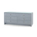 Bryant Linen Extra Wide Large 6-Drawer with Glass Top, Winter Gray