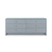 Bryant Linen Extra Wide Large 6-Drawer with Glass Top, Winter Gray